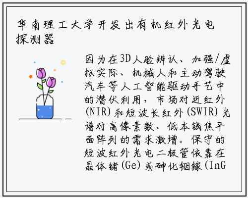 华南理工大学开发出有机红外光电探测器 实现成像技术的进步_ng南宫官网