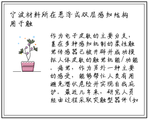 宁波材料所在悬浮式双层感知结构用于触痛集成感知方面取得进展_ng南宫官网